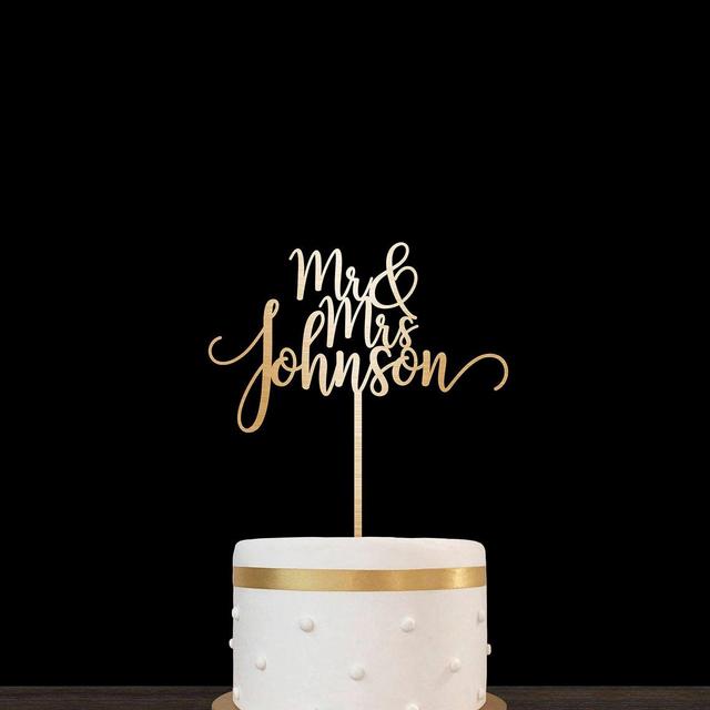 Customized Wedding Cake Topper (Gold)