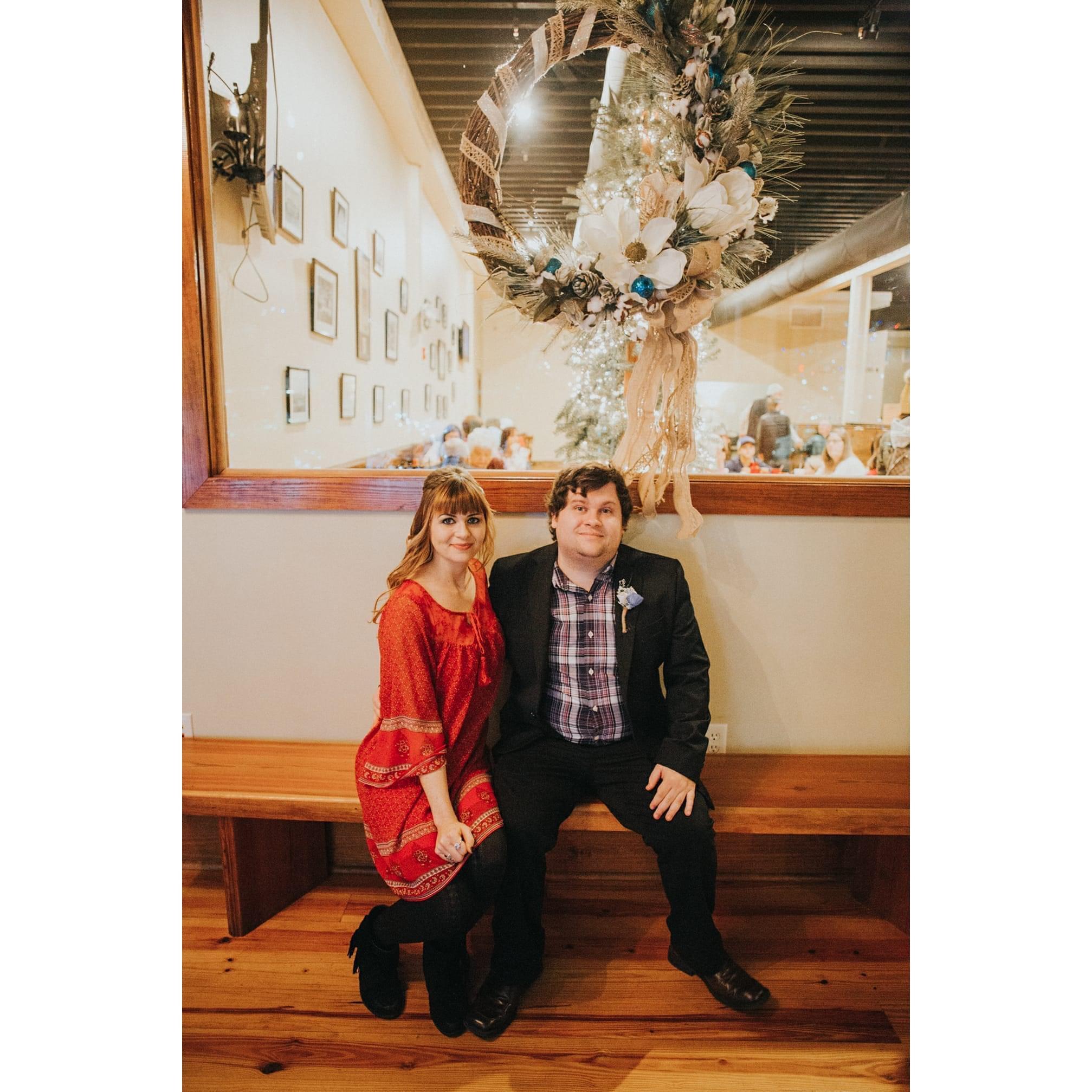Our friends, Brian and Stephanie’s, wedding in December of 2017.