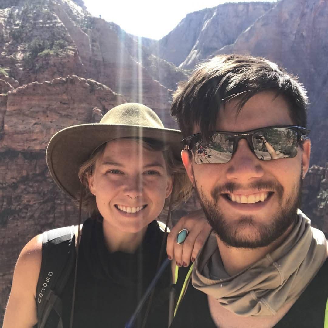 On top of Angels Landing at Zion National Park