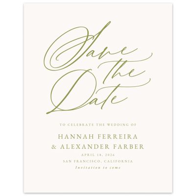 Marsh Green Wedding Digital Save the Date - Kiruna Portrait