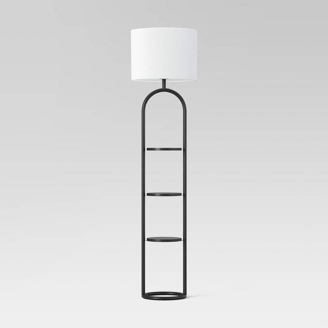 Ring Base Shelf Floor Lamp Black - Threshold™
