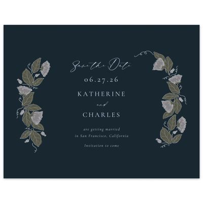 Darkest Teal, Blue Wedding Digital Save the Date - Bennett Landscape