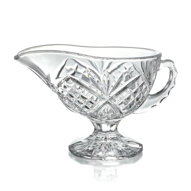 Clear Crystal Gravy Boat with Handle for Salad Dressings Milk Oil Sauce Dish Elegant Gravy Server for Home Wedding Party