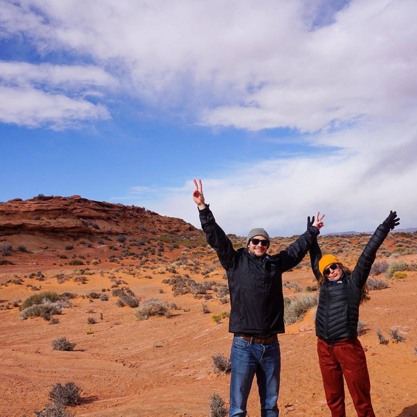 Letting our families know we were alive and well in some desert in Arizona