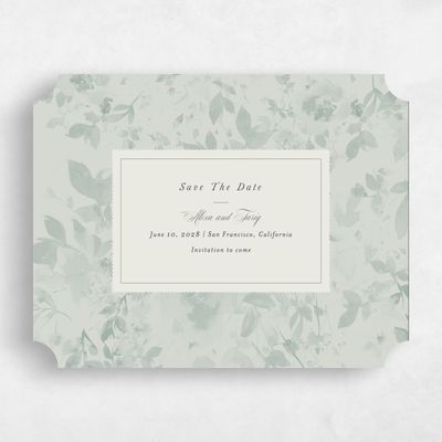 Green Ticket Wedding Save the Date - Hermine Landscape