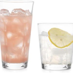 Libbey Monterrey Everyday Drinking Glasses Set of 8, Geometric Shape DOF and Glass Tumbler Set, All Purpose Kitchen Glassware Set for Water Cocktails