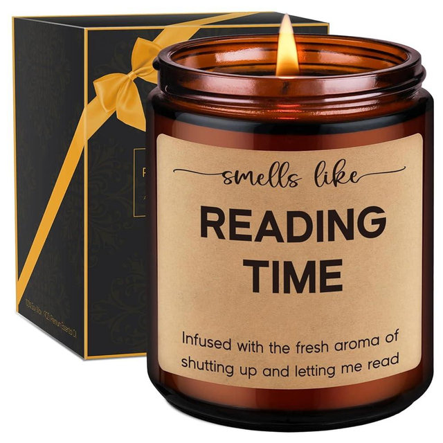 GSPY Reading Candle, Book Lovers Gifts, Readers, Bookish Present - Reading Accessories, Cute Reader Ideas - Funny Mothers Day, Birthday Gifts for Book Lovers Women, Bookworm, Librarian, Men, Booklover