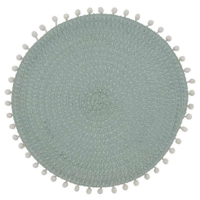 Saro Lifestyle Pom Pom Placemat Set - White