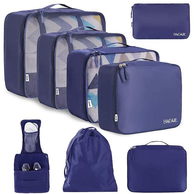 BAGAIL 8 Set Packing Cubes Luggage Packing Organizers for Travel Accessories