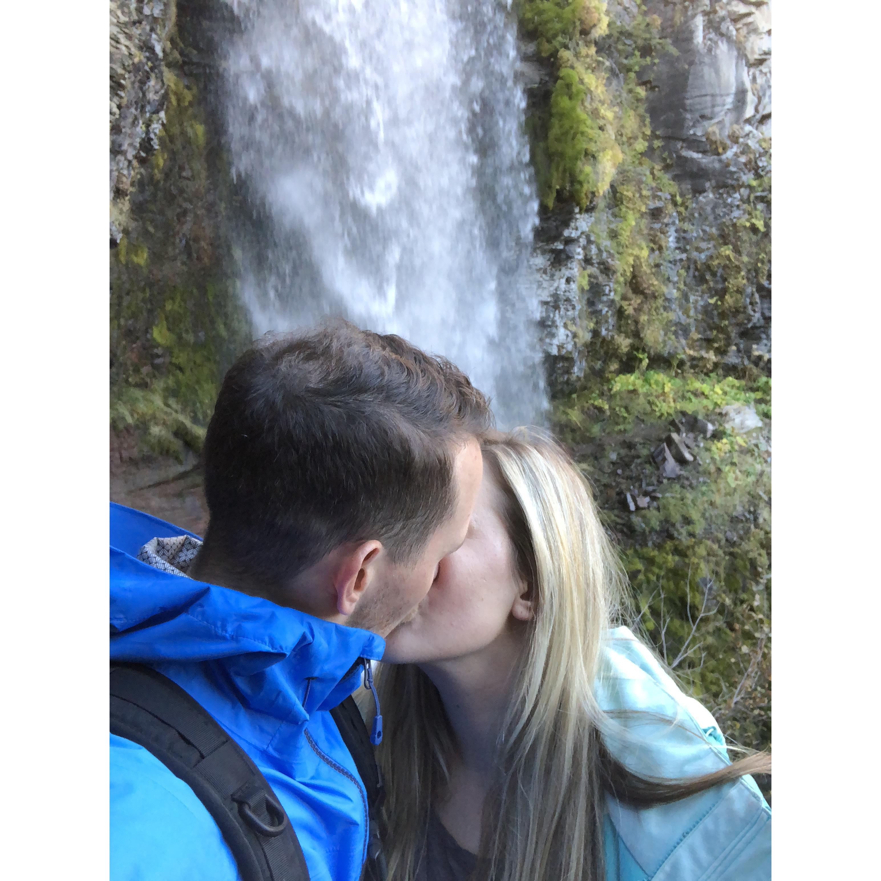At the Waterfall where Alex proposed.