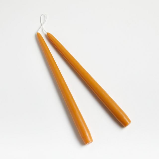 Dipped Marigold Taper Candles, Set of 2
