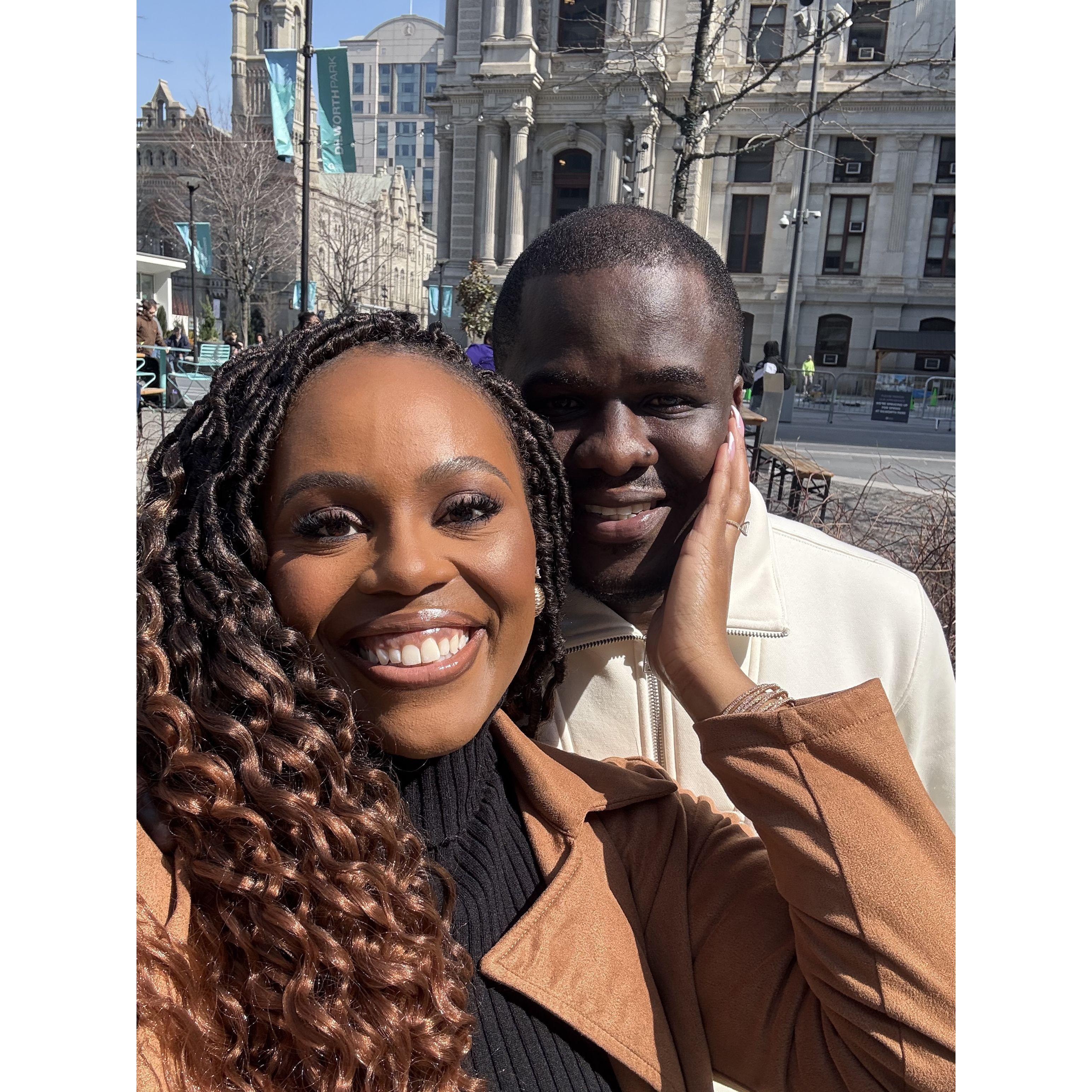 Strolling through City Hall/Love Park in Philly