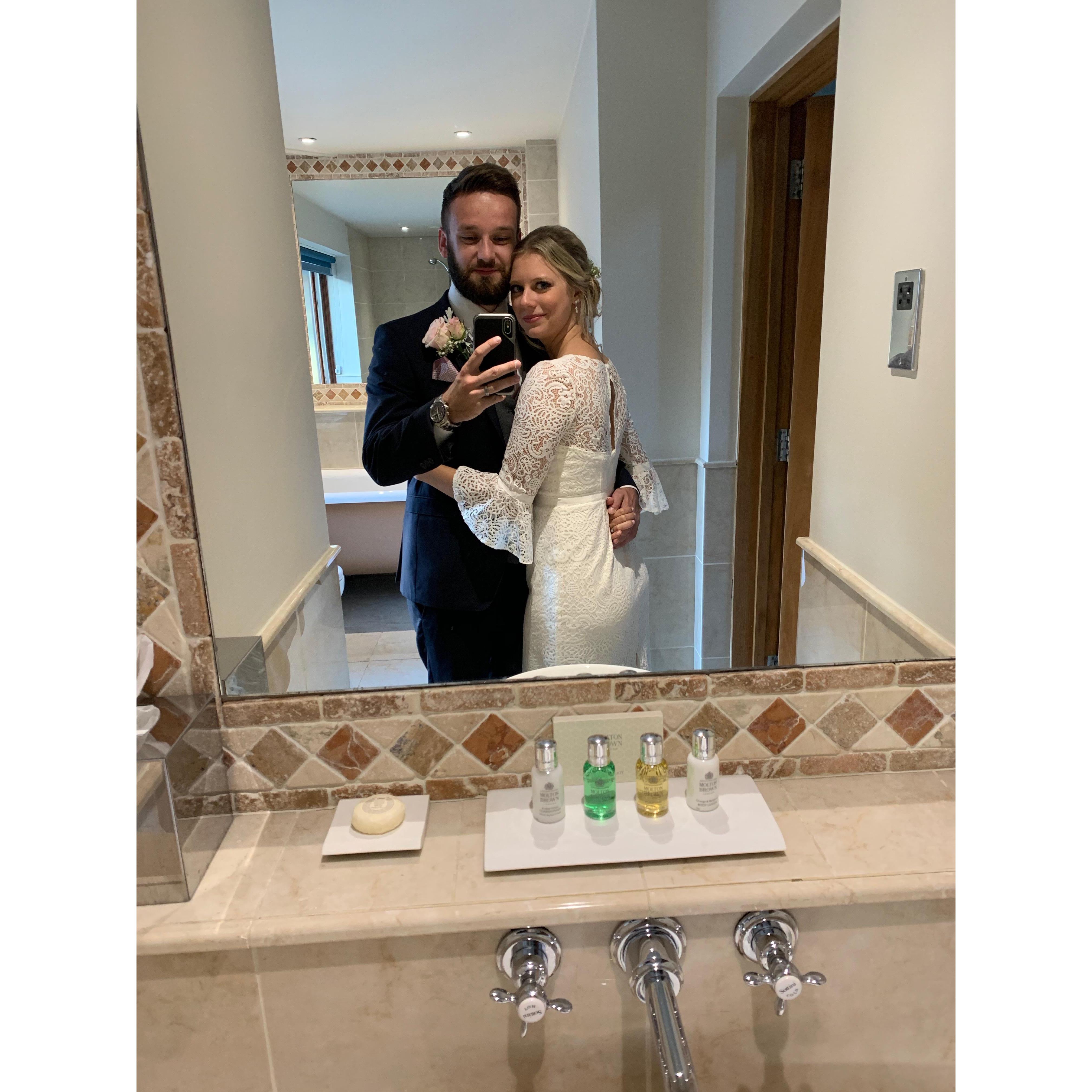 Our small reception took place called the Old House Hotel (which unfortunately no longer exists due to COVID), however, we snuck away for a few minutes of quiet during the reception and snapped this.