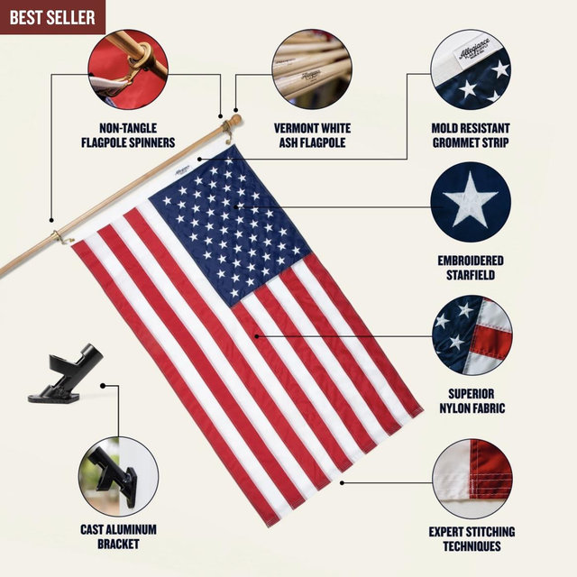 3' x 5' American Flag Set