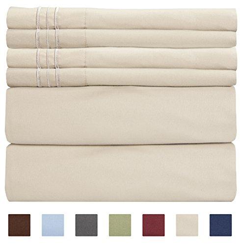 Extra Deep Pocket Sheets - 6 Piece Sheet Set - Queen Sheets Deep Pocket- Extra Deep Pocket Queen Sheets - Deep Fitted Sheet Set - Extra Deep Pocket Queen Size Sheets - Easily Fits Extra Deep Mattress