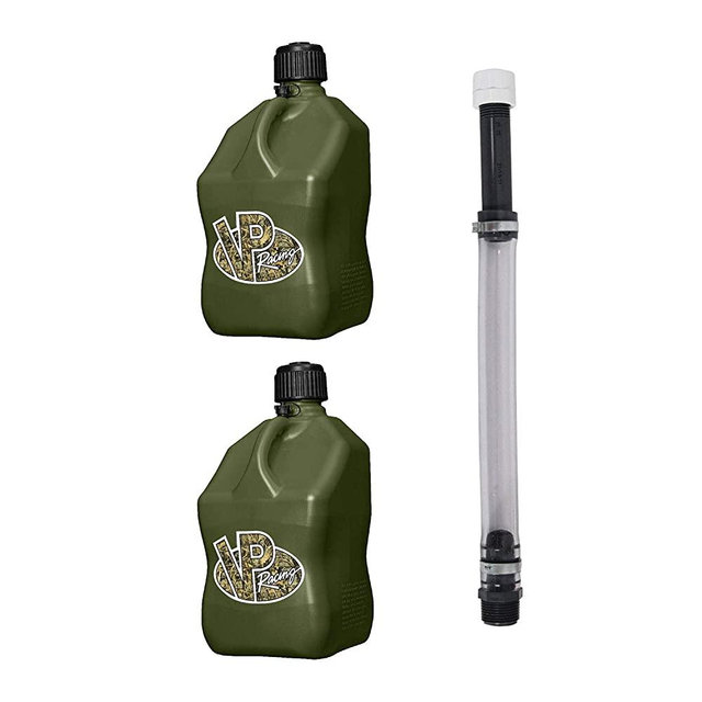 VP Racing Fuels 5-Gallon Square Motorsport Utility Container Camo & 14" Standard Hose (2 Pack)