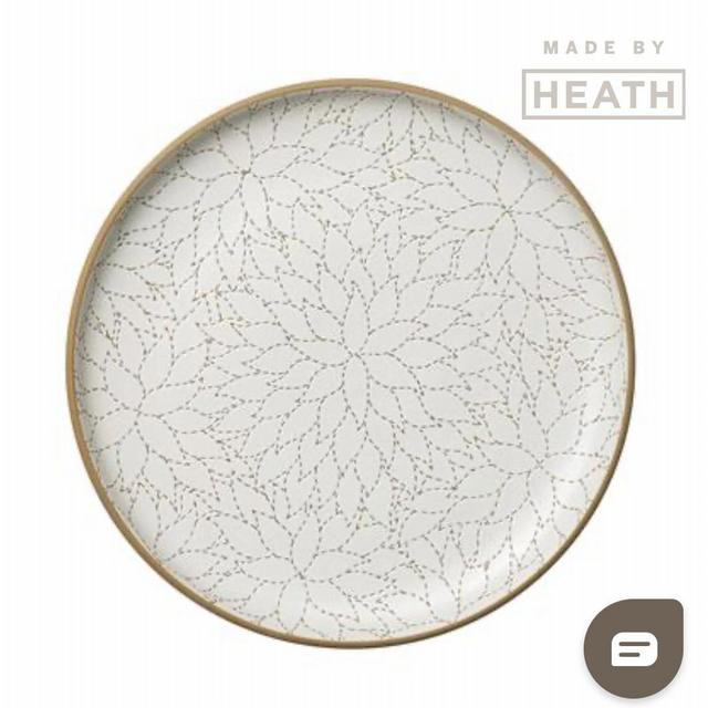 Heath Ceramics Camellia Etched Serving Platter in Opaque White