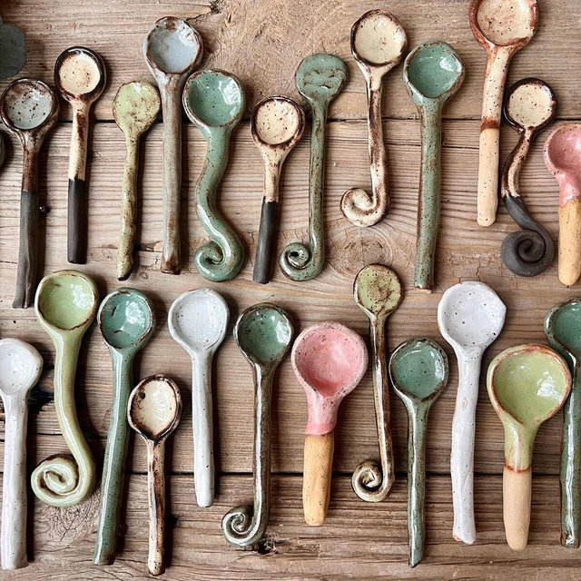 Ceramic Spoons, Stirring Spoons, Handmade...