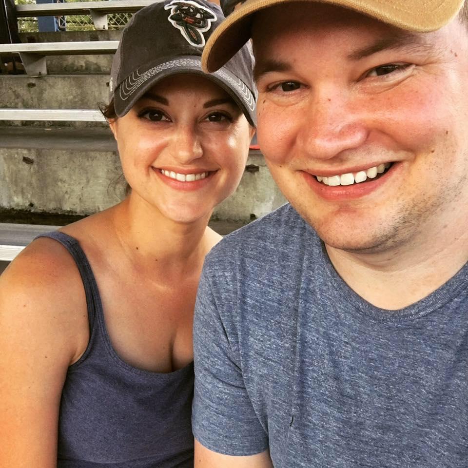 Aw! Our first photo together! This was taken during a Vintage Baseball game in Durham, NC.