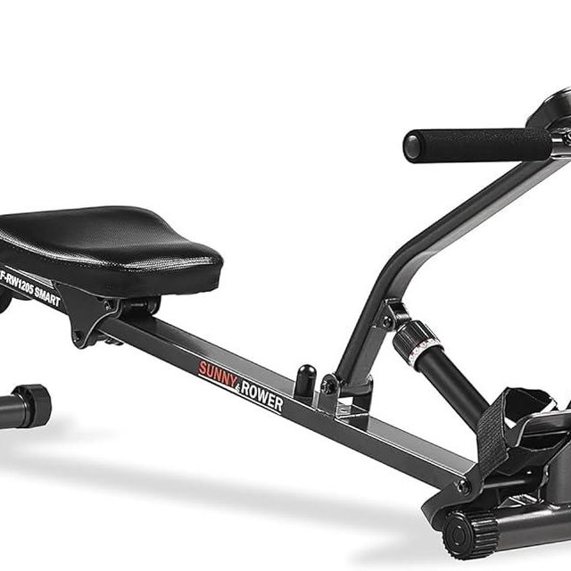 Sunny Health & Fitness Compact Adjustable Rowing Machine with 12 Levels of Complete Body Workout Resistance and Optional SunnyFit App Enhanced Connectivity