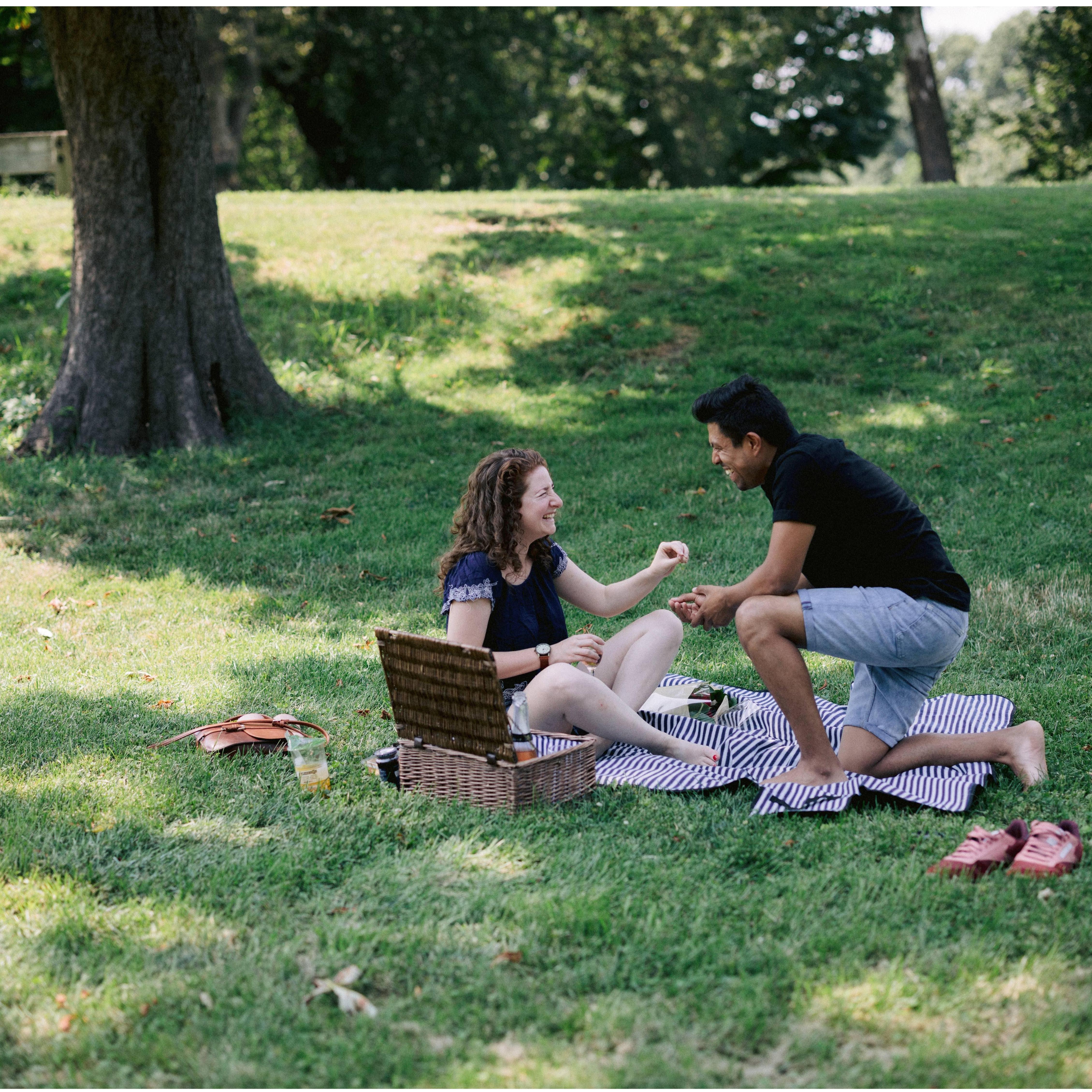 Molly's reaction after Ricky finally got down on one knee in their favorite lawn in Central Park on her birthday...