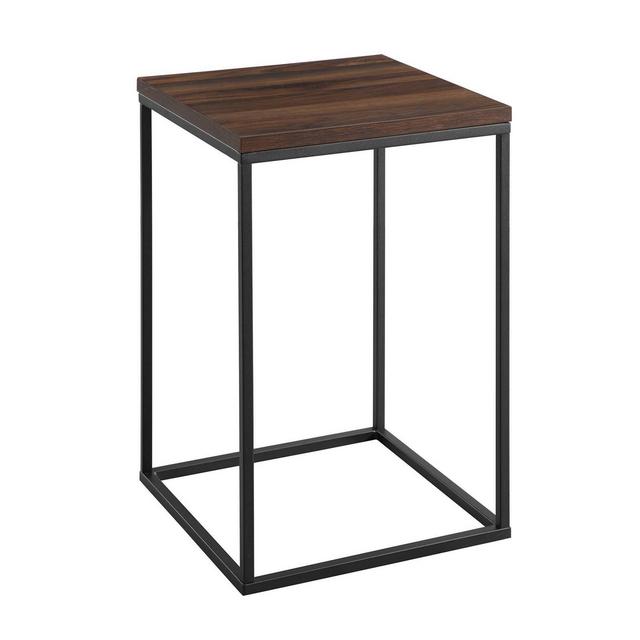 Urban Box Frame Side Table with Wood and Metal Dark Walnut - Saracina Home