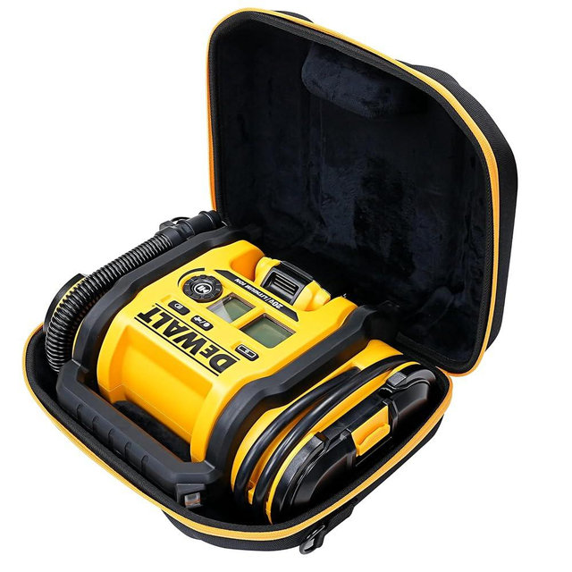MeEazy Hard Storage Case for DEWALT DCC020IB 20V Max Air Compressor Tire Inflator, Protective Custom-Fit Storage, Padded Bag with Water Resistant Zippers, Form-Fitting Shell & Wide Shoulder Strap
