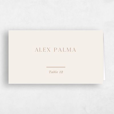 Linen, Brown Wedding Place Card - Colfax
