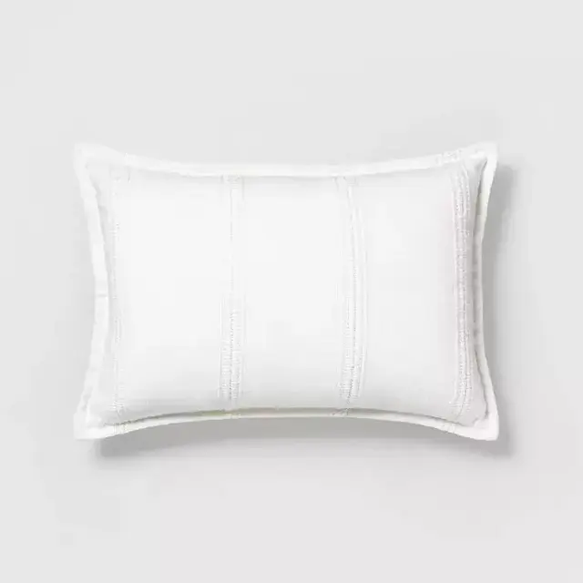 14x20 Textured Stripe Lumbar Pillow Sour Cream - Hearth & Hand™ with Magnolia