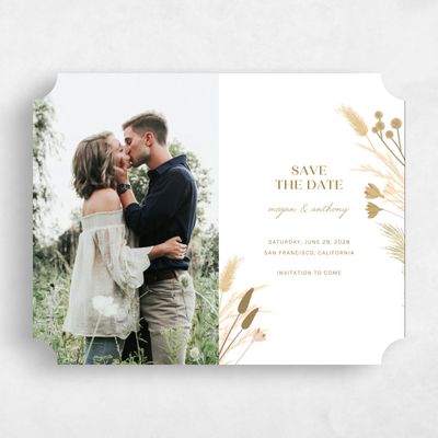 White Ticket Wedding Save the Date - Brendlyn Photo