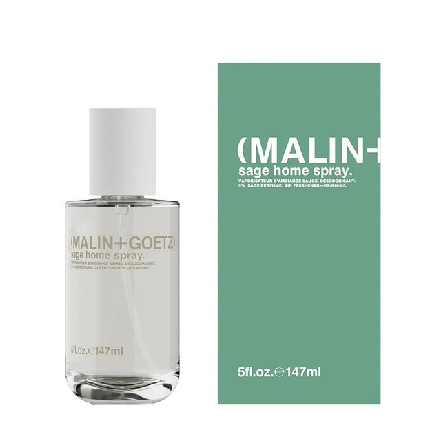 Malin + Goetz Sage Home Spray, 5 Oz., Alcohol-Free Odor Absorber, Natural Ingredients, Use in Any Space Including Bathroom, Kitchen, and Living Room, Air Freshener