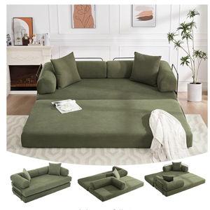 Convertible Folding Sofa Bed (Green)