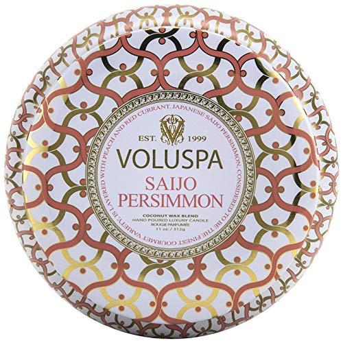 Voluspa Saijo Persimmon 2 Wick Tin Candle, 11 Ounces