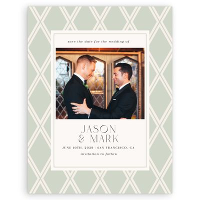 Grassy Sage, Green Wedding Digital Save the Date - Diamant Photo