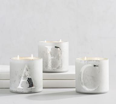 Alphabet Mercury Glass Scented Candles - Pine