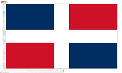 Dominican Republic Civil Ensign Courtesy Boat Flag - Roped & Toggle (Anti-Fray (Optional))