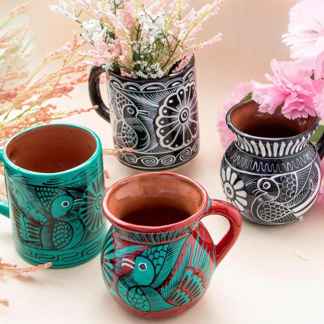 Hand-Painted Xalitla Clay Mugs