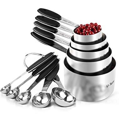 Zulay Kitchen 10-Piece Stainless Steel Measuring Cups and Spoons