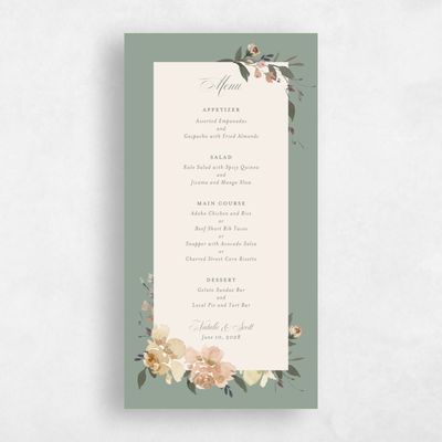 Sage, Green Wedding Menu - Reagan