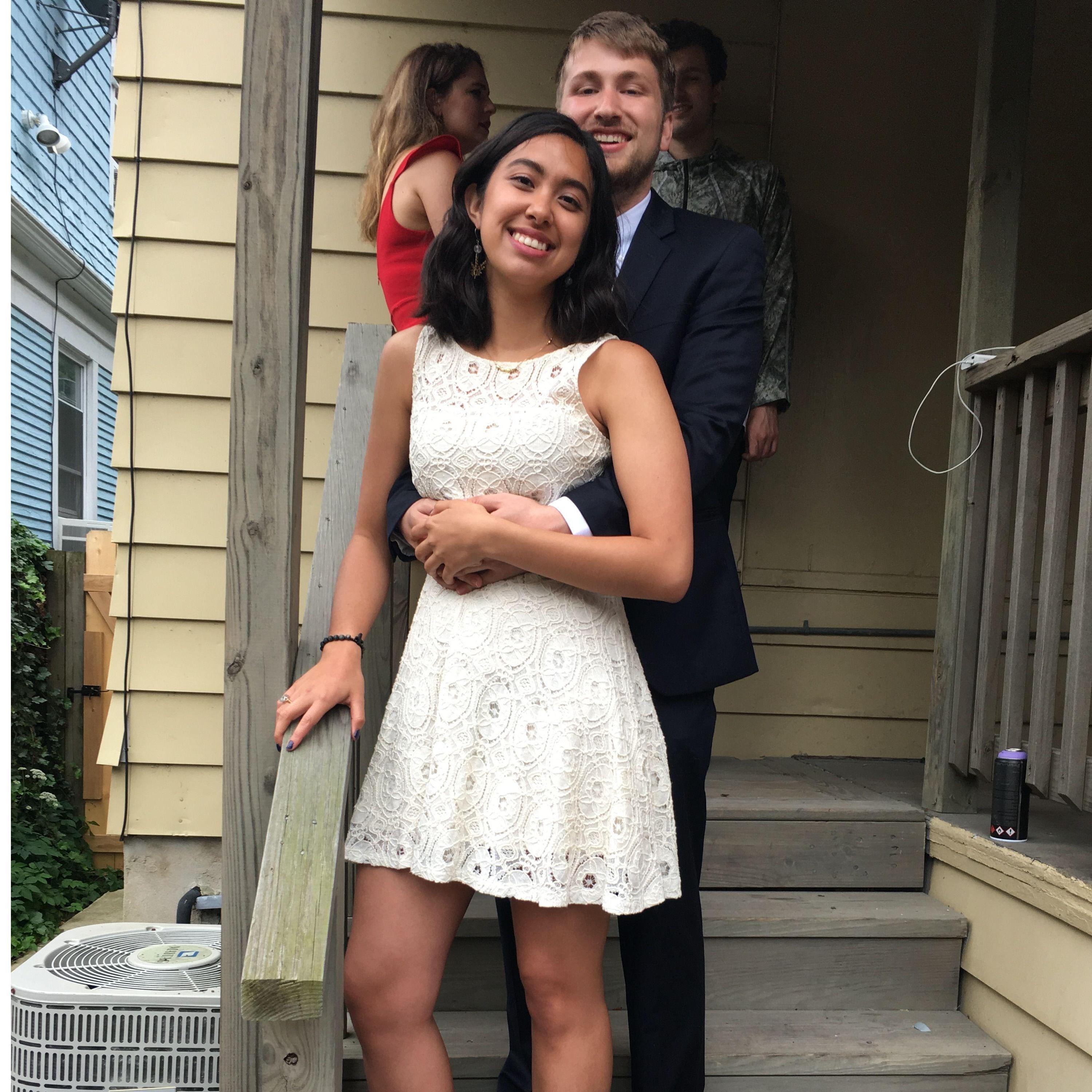 Formal photos at the back of Hansen's house.