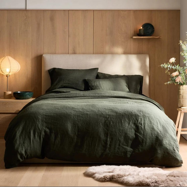 European Linen Deluxe Bedding Bundle pine - King