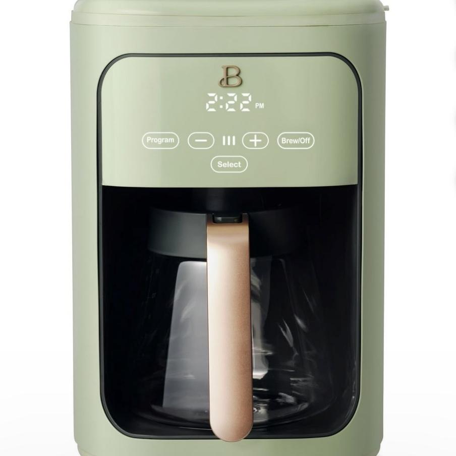 Beautiful 14-Cup Programmable Drip Coffee Maker with Touch-Activated Display, Sage Green by Drew Barrymore