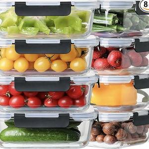 8 Pack 36oz Large Glass Meal Prep Containers with lids, Glass Food Storage Containers with Leak Proof Snap Lock Lids , Airtight Bento lunch Boxes, Kitchen Storage, Oven, Freezer and Dishwasher Safe