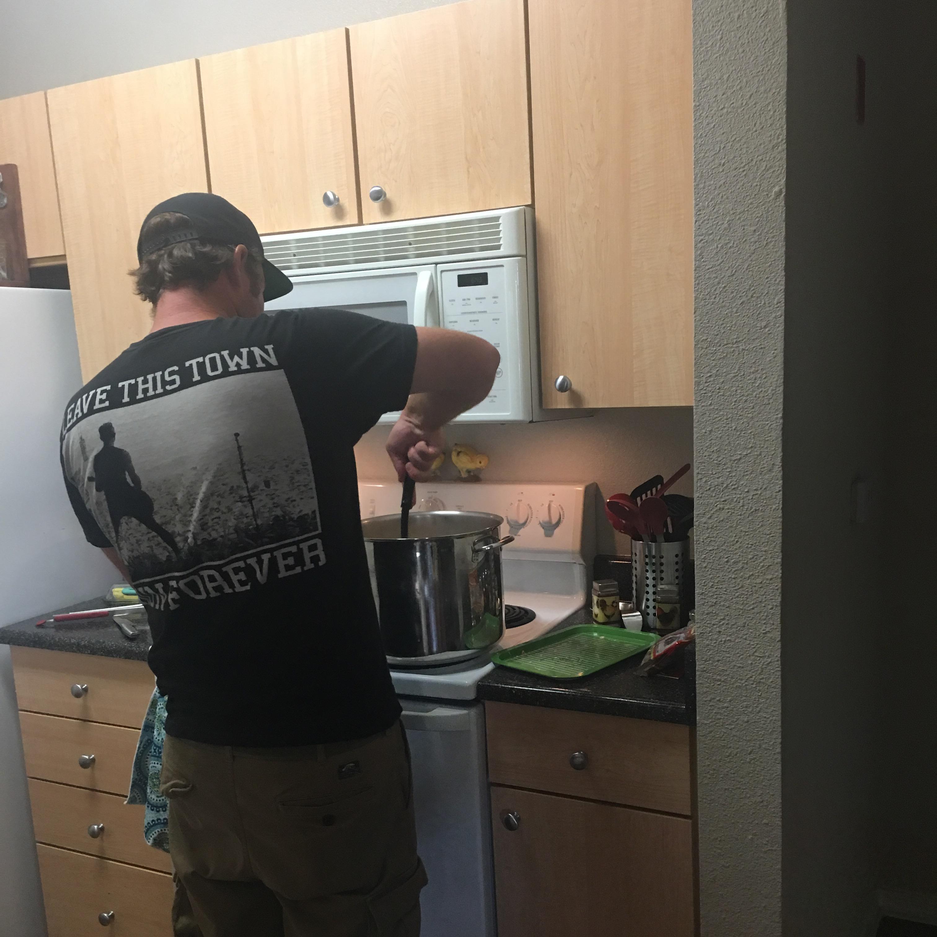 First Apartment Together. Also, First Annual Shrimp Boil We Hosted. 2016.