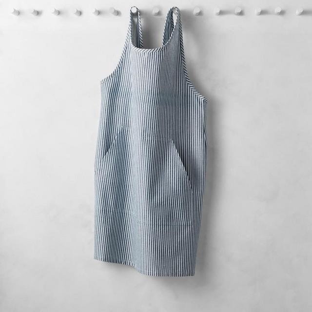 Natural Dye Striped Apron, Blue