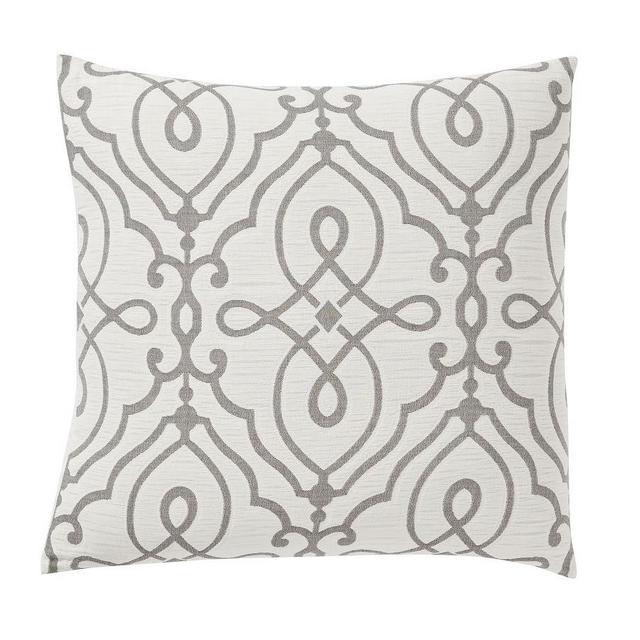 Gray Genevieve Scroll Jacquard Sham, Euro
