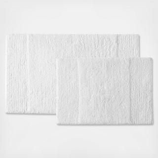 Sculpted Pleat Solid Reversible 2-Piece Bath Rug