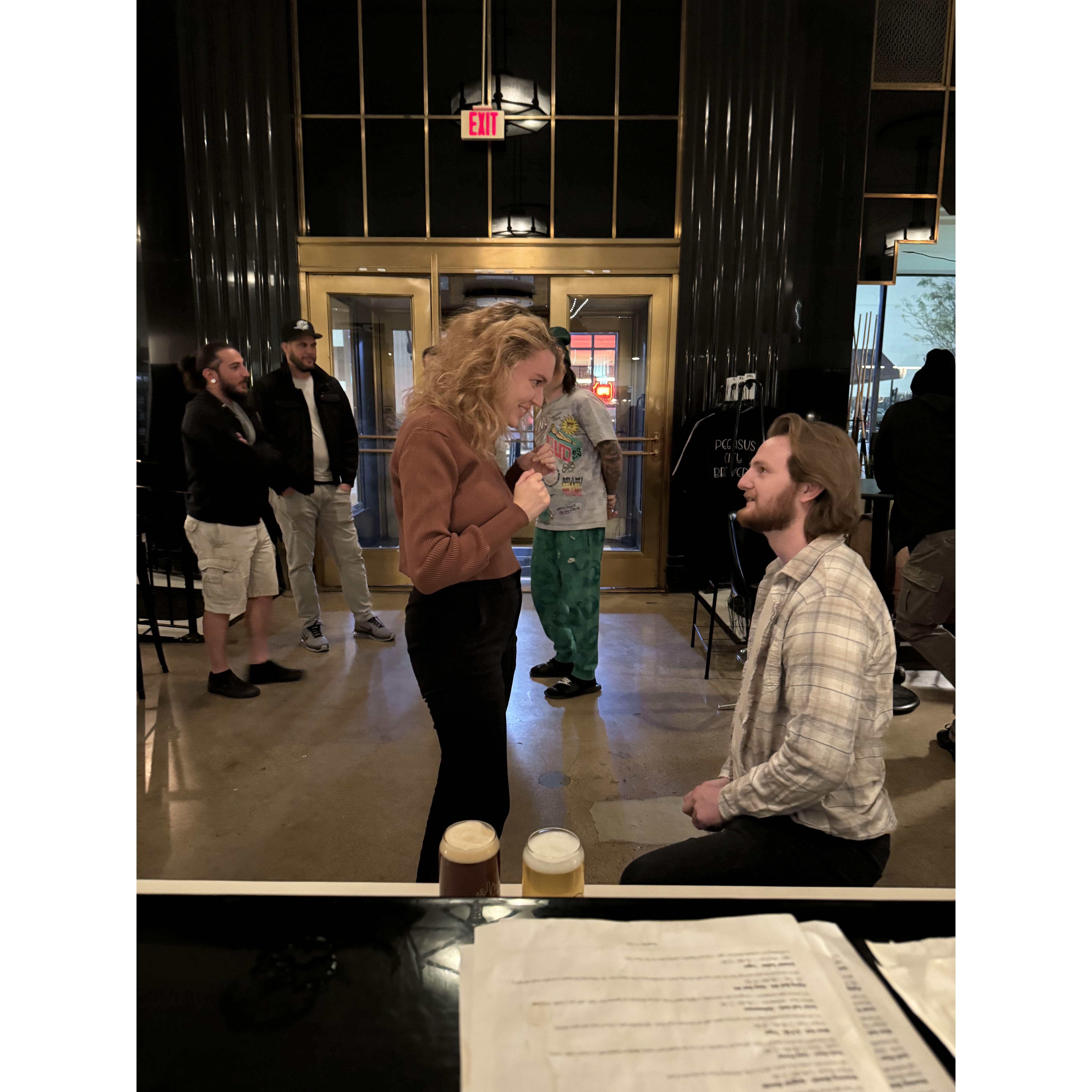 When we got engaged!