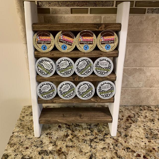 Rustic Farmhouse - Coffee Bar Wood Mini Ladder for K Cup or Tea Towel - Coffee Pod Holder - Kitchen Decor - kcup storage