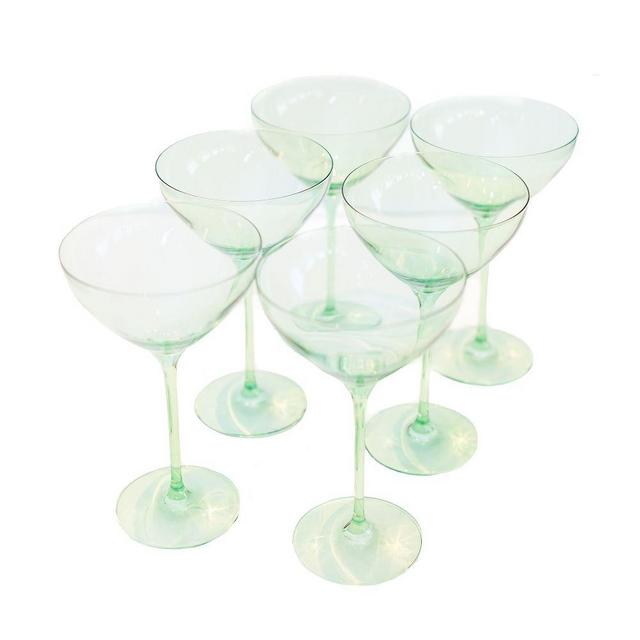 Estelle Colored Glass Martini Glass Set Mint Green